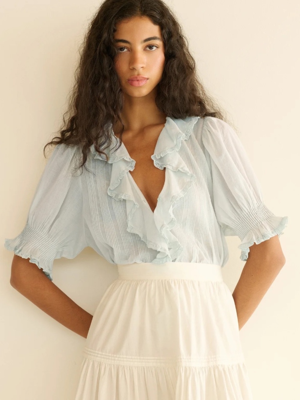 Doen Henri Blouse Alice Blue